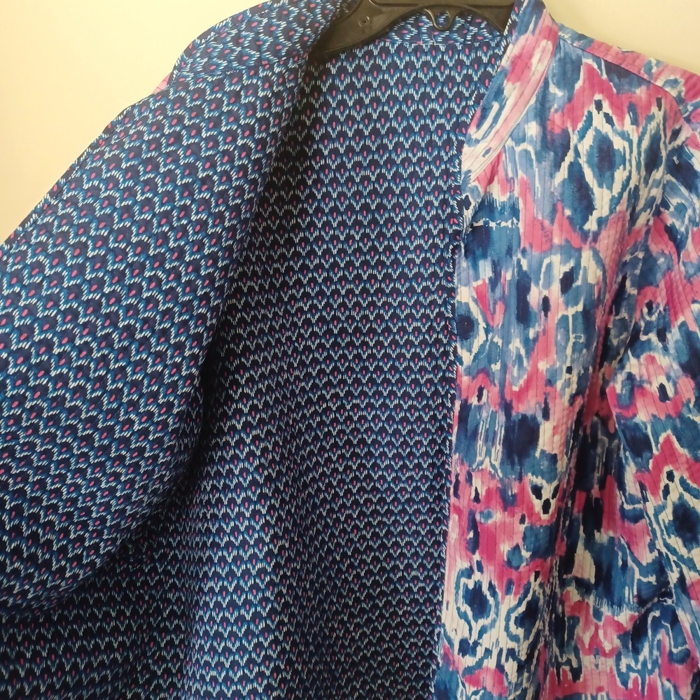 Alfred Dunner Women's Jacket L/XL‎ Boho Abstract Artsy Retro Statement Electric - Picture 4 of 5